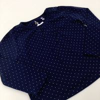 Spotty Navy Long Sleeve Top - Girls 6-9 Months