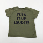 'Turn It Up Louder' Green T-Shirt - Boys 3-4 Years