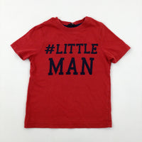 '#Little Man' Red T-Shirt - Boys 3-4 Years