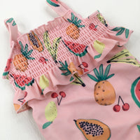 Fruits Pink Swimming Costume - Girls 6-9 Months