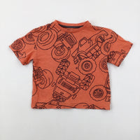 Monster Trucks Orange T-Shirt - Boys 3-4 Years