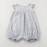 Spotty Light Grey Jersey Romper - Girls 6-9 Months