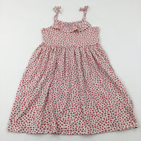 Flowers Pink & Cream Jersey Dress - Girls 11-12 Years