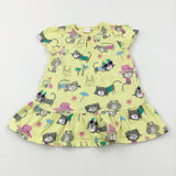 Cats & Sandcastles Yellow Jersey Dress - Girls 6-9 Months