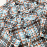 Orange & Brown Checked Shirt - Boys 3-4 Years