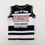 'Hall Of Fame' Black & White Vest Top - Boys 3-4 Years