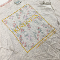 **NEW** 'Kindness' Flowers Cream Long Sleeve Top - Girls 11-12 Years