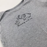 'Mummy & Me' Elephants Grey Cotton Bodysuit - Boys 9-12 Months