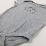 'Mummy & Me' Elephants Grey Cotton Bodysuit - Boys 9-12 Months