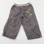 'Little Pup Full Of Mischief & Fun' Mushroom Lightweight Trousers - Boys 9-12 Months