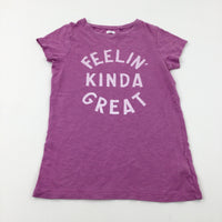 'Feelin' Kinda Great' Lilac Cotton T-Shirt - Girls 11-12 Years