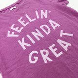 'Feelin' Kinda Great' Lilac Cotton T-Shirt - Girls 11-12 Years