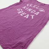 'Feelin' Kinda Great' Lilac Cotton T-Shirt - Girls 11-12 Years