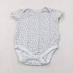 Patterned White Cotton Bodysuit - Boys 9-12 Months