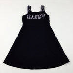 'Sassy' Black Jersey Dress - Girls 11-12 Years