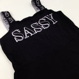 'Sassy' Black Jersey Dress - Girls 11-12 Years