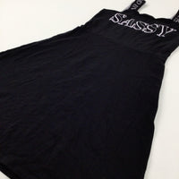 'Sassy' Black Jersey Dress - Girls 11-12 Years