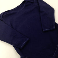 Navy Cotton Long Sleeve Bodysuit - Boys 9-12 Months