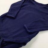 Navy Cotton Long Sleeve Bodysuit - Boys 9-12 Months