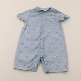 Fish Light Blue Romper - Boys 9-12 Months