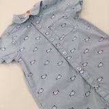 Fish Light Blue Romper - Boys 9-12 Months