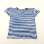 Blue & White Striped T-Shirt - Girls 11-12 Years