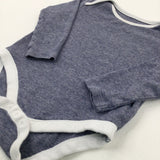 Mottled Navy Long Sleeve Bodysuit - Boys 9-12 Months