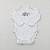 'Family' Winnie The Pooh & Friends White Long Sleeve Bodysuit - Boys 9-12 Months