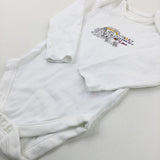 'Family' Winnie The Pooh & Friends White Long Sleeve Bodysuit - Boys 9-12 Months