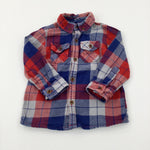 Red & Navy Checked Long Sleeve Shirt - Boys 9-12 Months