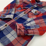 Red & Navy Checked Long Sleeve Shirt - Boys 9-12 Months