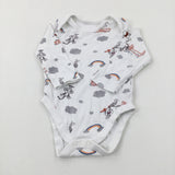 Winnie The Pooh & Friends White Long Sleeve Bodysuit - Boys 9-12 Months