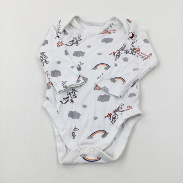 Winnie The Pooh & Friends White Long Sleeve Bodysuit - Boys 9-12 Months