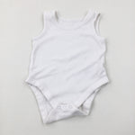 White Cotton Bodysuit - Boys 9-12 Months