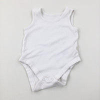 White Cotton Bodysuit - Boys 9-12 Months