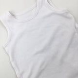 White Cotton Bodysuit - Boys 9-12 Months