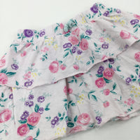 Colourful Flowers Pink Layered Skirt - Girls 3-4 Years