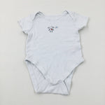 'Hi' Robot White Cotton Bodysuit - Boys 12-18 Months