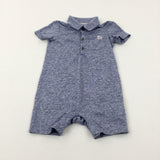 Mottled Blue Jersey Romper - Boys 12-18 Months