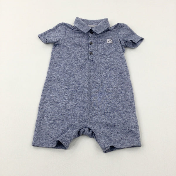 Mottled Blue Jersey Romper - Boys 12-18 Months