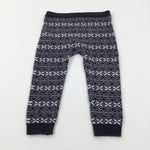 Patterned Charcoal Grey Knitted Leggings - Boys 12-18 Months