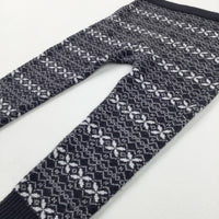 Patterned Charcoal Grey Knitted Leggings - Boys 12-18 Months