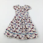 Colourful Horses Sequinned Cream Dress - Girls 3-4 Years