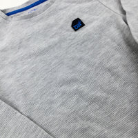 'Level Up' Textured Light Grey Sweatshirt - Boys 8-9 Years