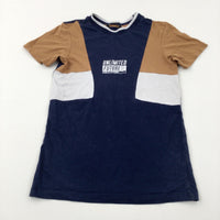 'Unlimited Future' Navy & Tan T-Shirt - Boys 8-9 Years