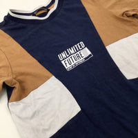 'Unlimited Future' Navy & Tan T-Shirt - Boys 8-9 Years