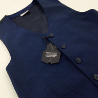 **NEW** Navy Smart Waistcoat - Boys 8-9 Years