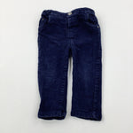 Navy Cord Trousers With Adjustable Waist - Boys 12-18 Months