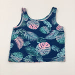 Tropical Leaves Blue & Turquoise Vest Top - Girls 8-9 Years