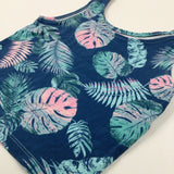 Tropical Leaves Blue & Turquoise Vest Top - Girls 8-9 Years